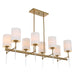 Awyr Eight Light Linear Chandelier Warm Brass-Linear/Island-Uttermost-Lighting Design Store