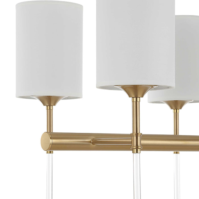 Awyr Eight Light Linear Chandelier Warm Brass-Linear/Island-Uttermost-Lighting Design Store