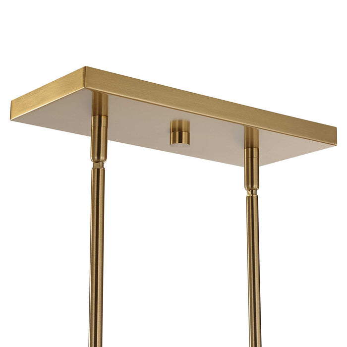 Awyr Eight Light Linear Chandelier Warm Brass-Linear/Island-Uttermost-Lighting Design Store