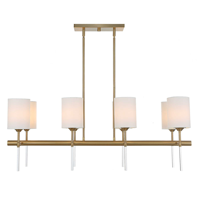 Awyr Eight Light Linear Chandelier Warm Brass-Linear/Island-Uttermost-Lighting Design Store