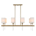 Awyr Eight Light Linear Chandelier Warm Brass-Linear/Island-Uttermost-Lighting Design Store