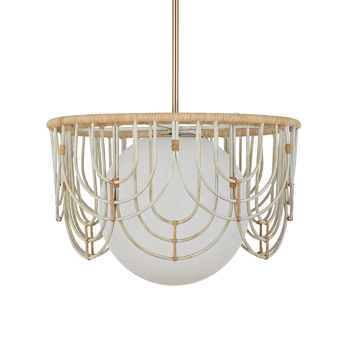 Arches One Light Pendant Warm Brass And Antique White-Pendants-Uttermost-Lighting Design Store