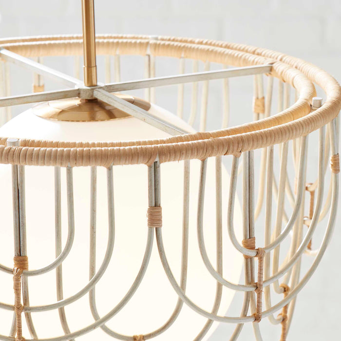 Arches One Light Pendant Warm Brass And Antique White-Pendants-Uttermost-Lighting Design Store