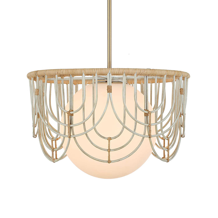 Arches One Light Pendant Warm Brass And Antique White-Pendants-Uttermost-Lighting Design Store