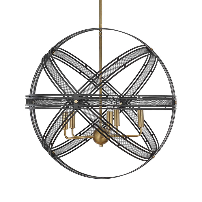 Spherical Five Light Pendant Bronze And Antique Brass-Mid. Chandeliers-Uttermost-Lighting Design Store