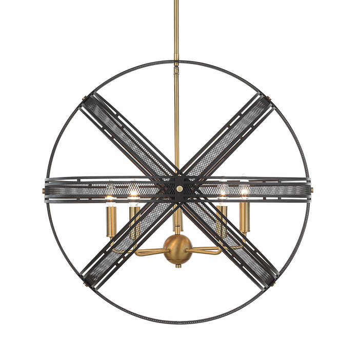 Spherical Five Light Pendant Bronze And Antique Brass-Mid. Chandeliers-Uttermost-Lighting Design Store