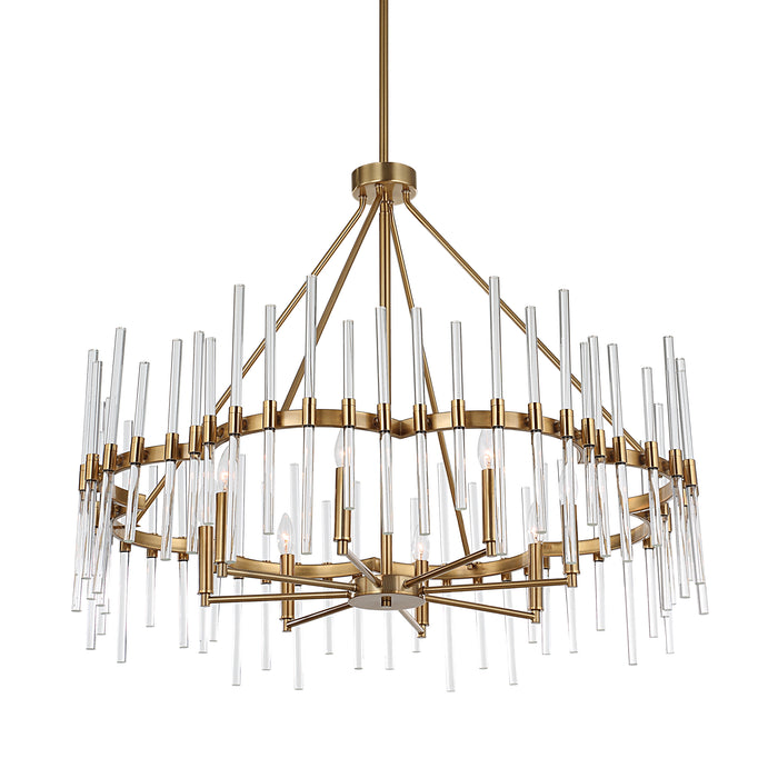 Crystal Eight Light Chandelier Warm Brass-Large Chandeliers-Uttermost-Lighting Design Store