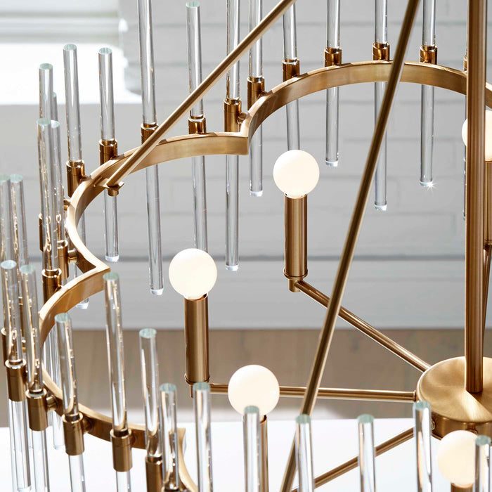 Crystal Eight Light Chandelier Warm Brass-Large Chandeliers-Uttermost-Lighting Design Store