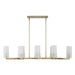 Mistie Eight Light Linear Chandelier Antique Brass-Linear/Island-Uttermost-Lighting Design Store