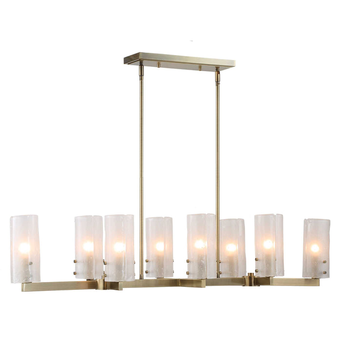 Mistie Eight Light Linear Chandelier Antique Brass-Linear/Island-Uttermost-Lighting Design Store