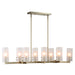 Mistie Eight Light Linear Chandelier Antique Brass-Linear/Island-Uttermost-Lighting Design Store