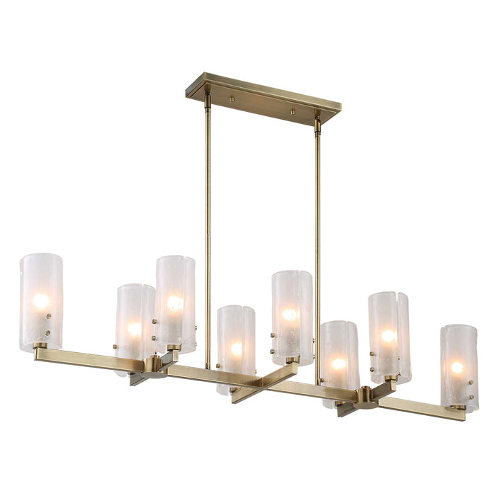 Mistie Eight Light Linear Chandelier Antique Brass-Linear/Island-Uttermost-Lighting Design Store