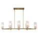 Mistie Eight Light Linear Chandelier Antique Brass-Linear/Island-Uttermost-Lighting Design Store