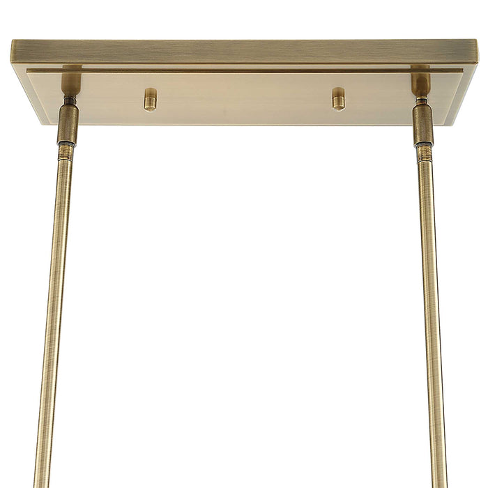 Mistie Eight Light Linear Chandelier Antique Brass-Linear/Island-Uttermost-Lighting Design Store