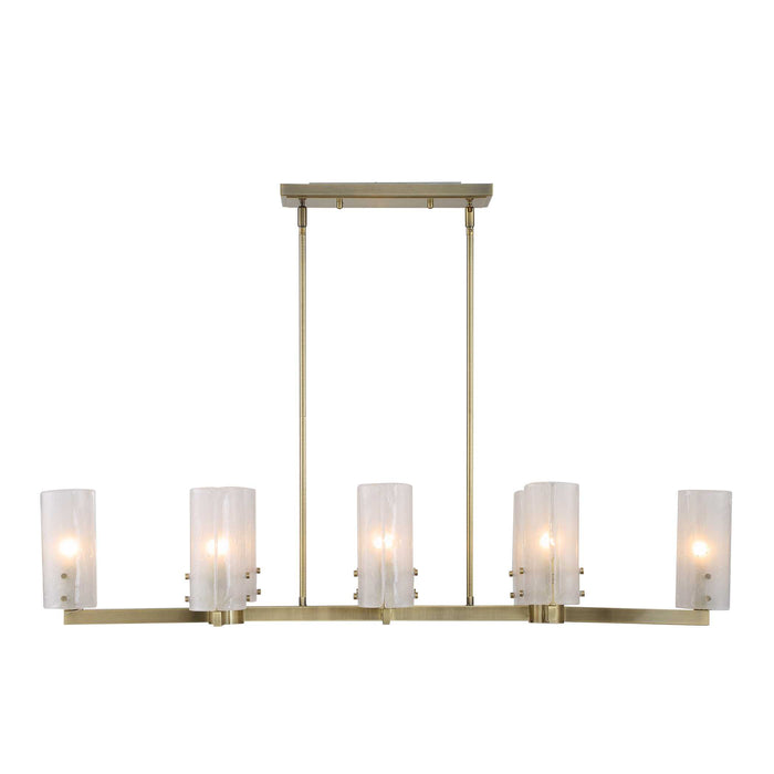 Mistie Eight Light Linear Chandelier Antique Brass-Linear/Island-Uttermost-Lighting Design Store