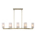 Mistie Eight Light Linear Chandelier Antique Brass-Linear/Island-Uttermost-Lighting Design Store