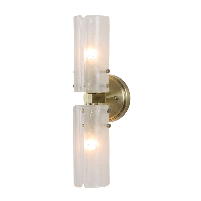 Mistie Two Light Wall Sconce Antique Brass-Sconces-Uttermost-Lighting Design Store