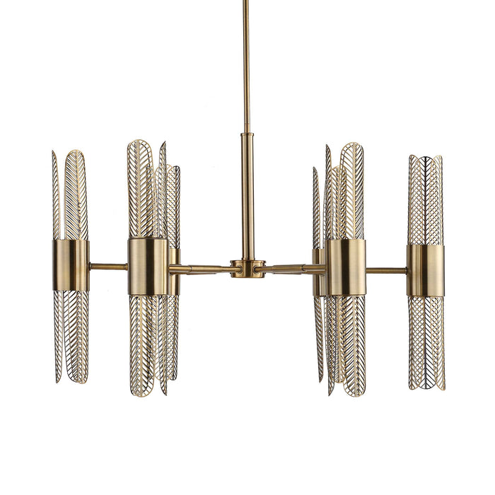 Cret LED Chandelier Oxidized Brass-Mid. Chandeliers-Uttermost-Lighting Design Store