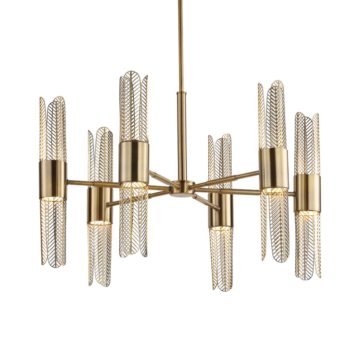 Cret LED Chandelier Oxidized Brass-Mid. Chandeliers-Uttermost-Lighting Design Store