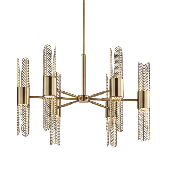 Cret LED Chandelier Oxidized Brass-Mid. Chandeliers-Uttermost-Lighting Design Store