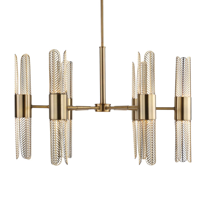 Cret LED Chandelier Oxidized Brass-Mid. Chandeliers-Uttermost-Lighting Design Store