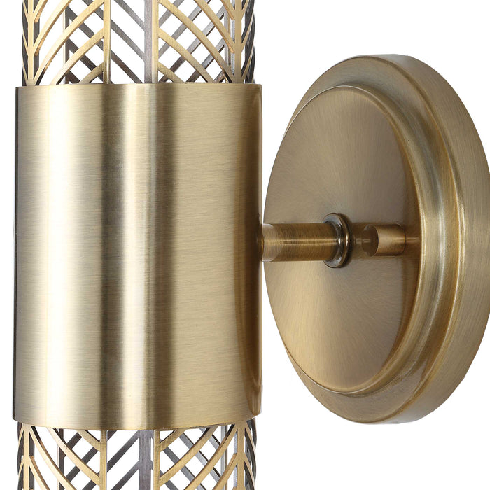 Cret LED Wall Sconce Oxidized Brass-Sconces-Uttermost-Lighting Design Store