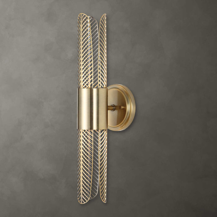 Cret LED Wall Sconce Oxidized Brass-Sconces-Uttermost-Lighting Design Store