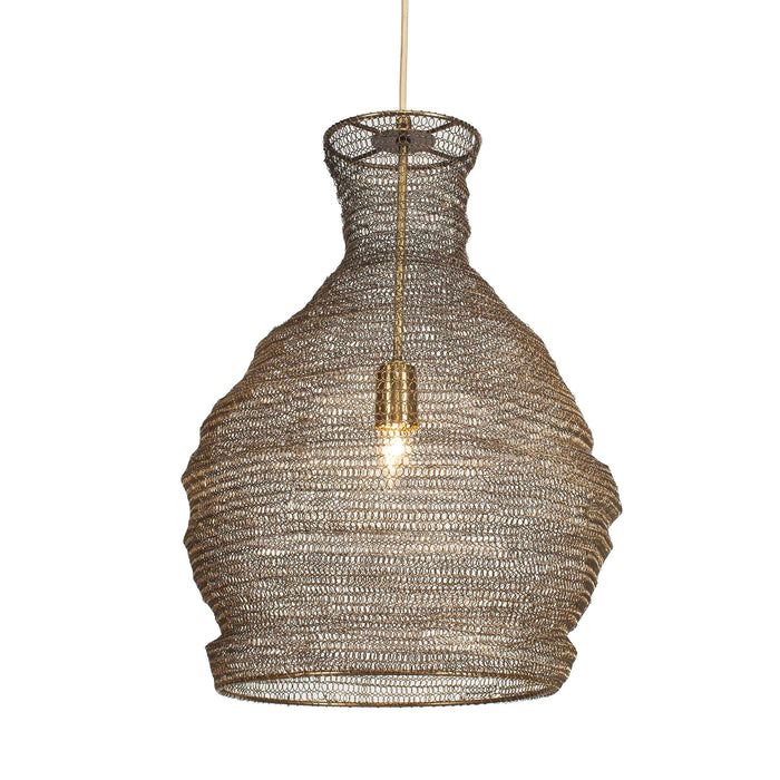 Murmur One Light Pendant Antique Brass-Pendants-Uttermost-Lighting Design Store