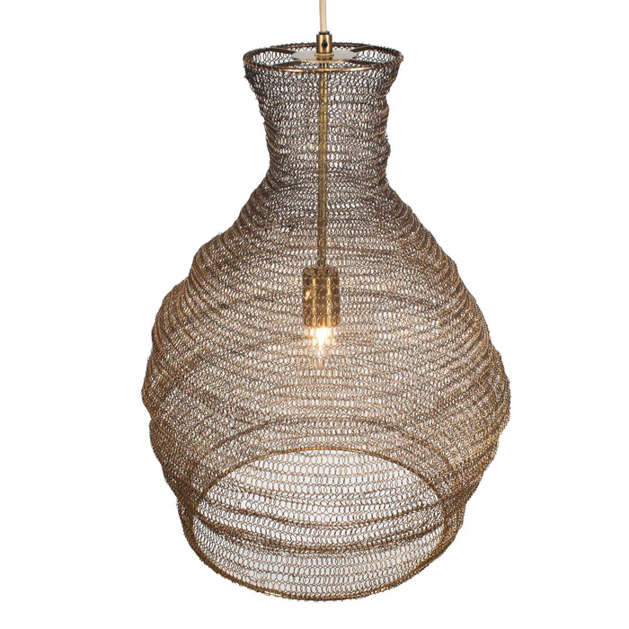 Murmur One Light Pendant Antique Brass-Pendants-Uttermost-Lighting Design Store