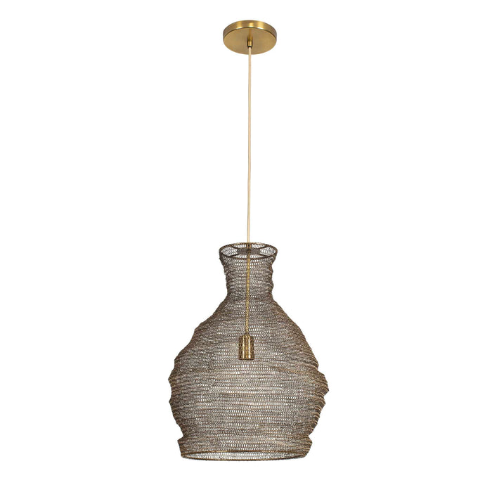 Murmur One Light Pendant Antique Brass-Pendants-Uttermost-Lighting Design Store