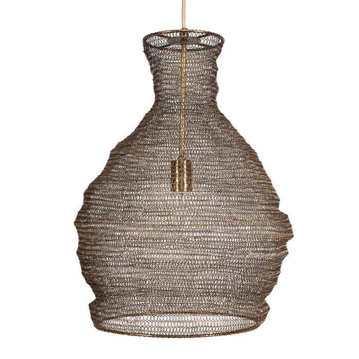 Murmur One Light Pendant Antique Brass-Pendants-Uttermost-Lighting Design Store