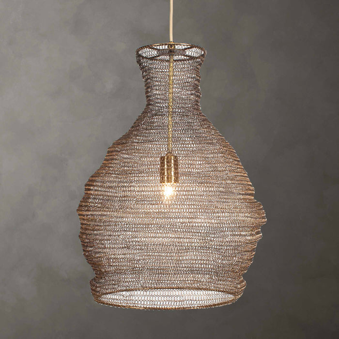 Murmur One Light Pendant Antique Brass-Pendants-Uttermost-Lighting Design Store