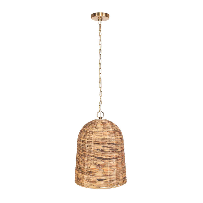 Rotorua One Light Pendant Antique Brass-Pendants-Uttermost-Lighting Design Store