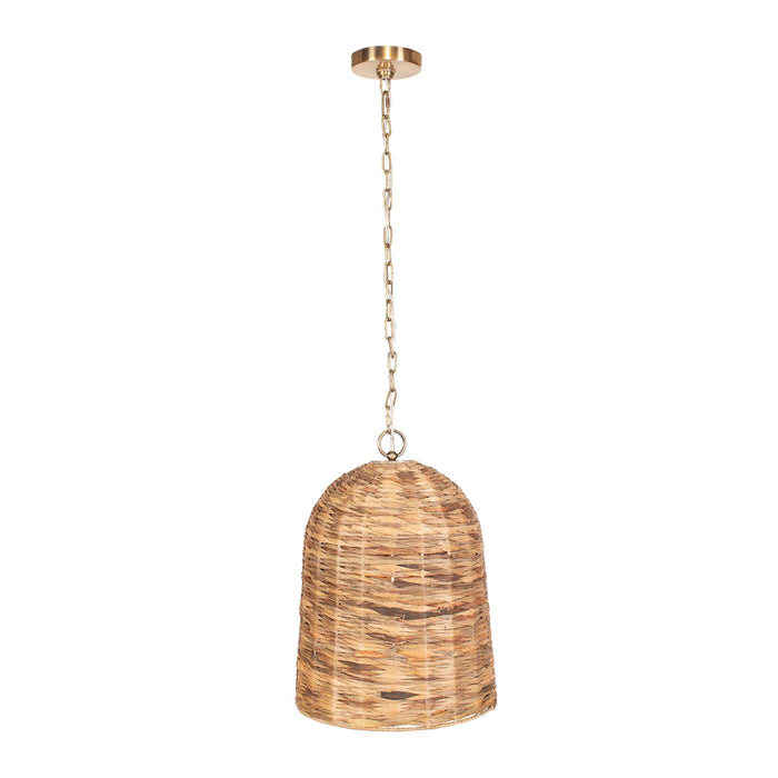 Rotorua One Light Pendant Antique Brass-Pendants-Uttermost-Lighting Design Store