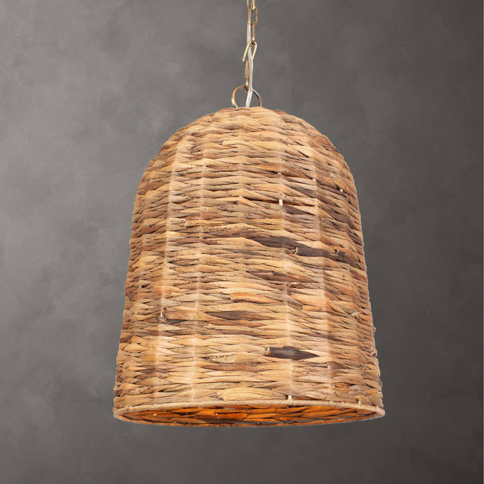 Rotorua One Light Pendant Antique Brass-Pendants-Uttermost-Lighting Design Store