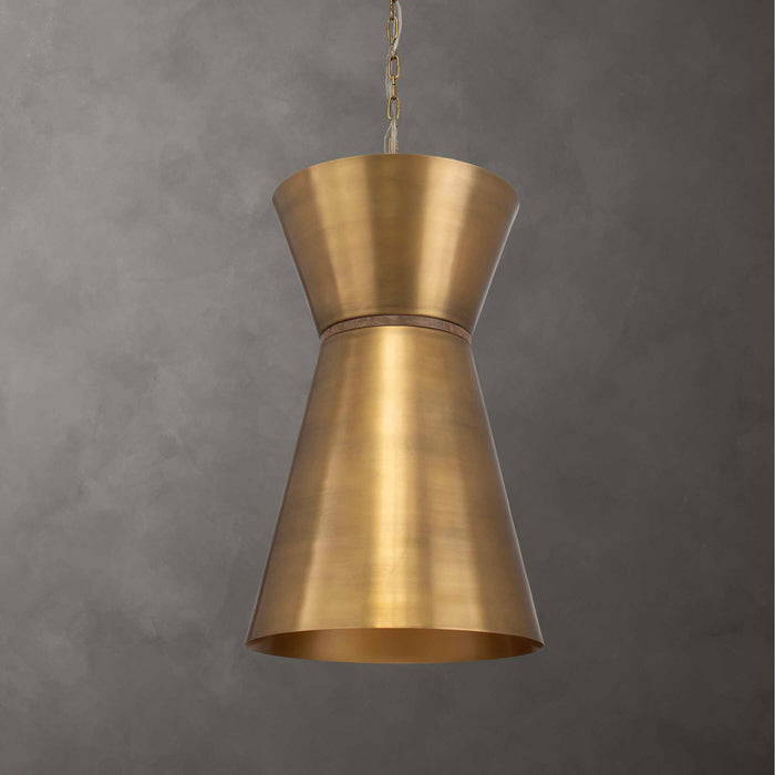 Crocker One Light Pendant Antique Brass-Pendants-Uttermost-Lighting Design Store