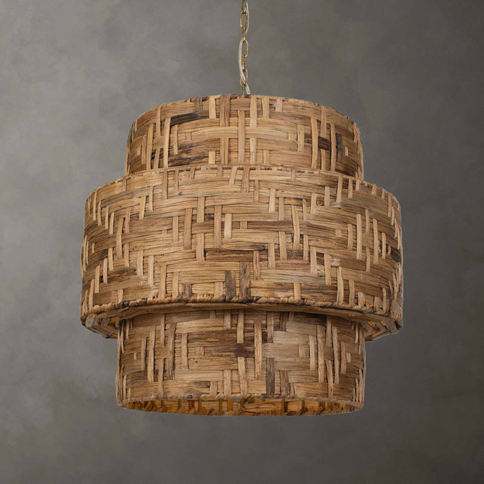 Water Hyacinth Four Light Pendant Antique Brass-Pendants-Uttermost-Lighting Design Store