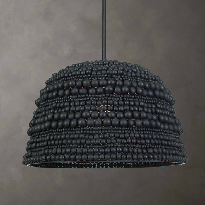 Persephone One Light Pendant Matte Black-Pendants-Uttermost-Lighting Design Store