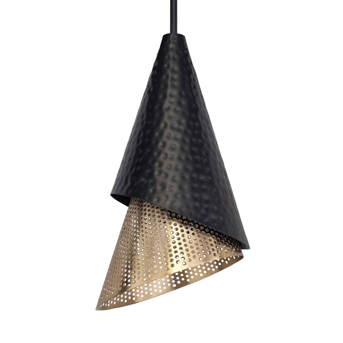 Apollo One Light Pendant Matte Black & Matte Gold-Pendants-Uttermost-Lighting Design Store