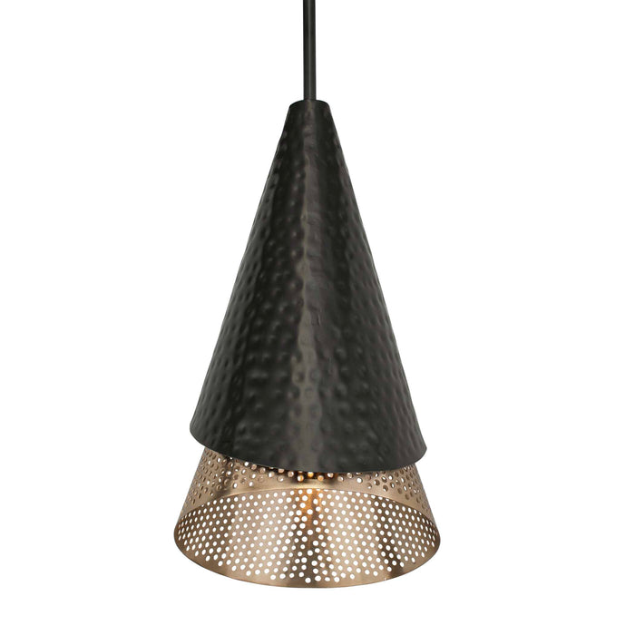 Apollo One Light Pendant Matte Black & Matte Gold-Pendants-Uttermost-Lighting Design Store
