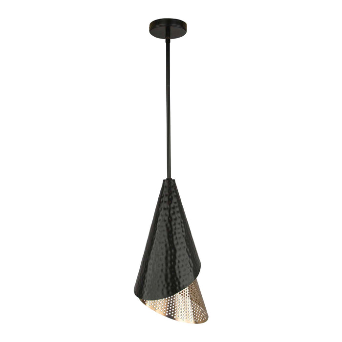 Apollo One Light Pendant Matte Black & Matte Gold-Pendants-Uttermost-Lighting Design Store