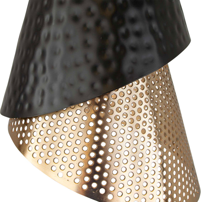 Apollo One Light Pendant Matte Black & Matte Gold-Pendants-Uttermost-Lighting Design Store
