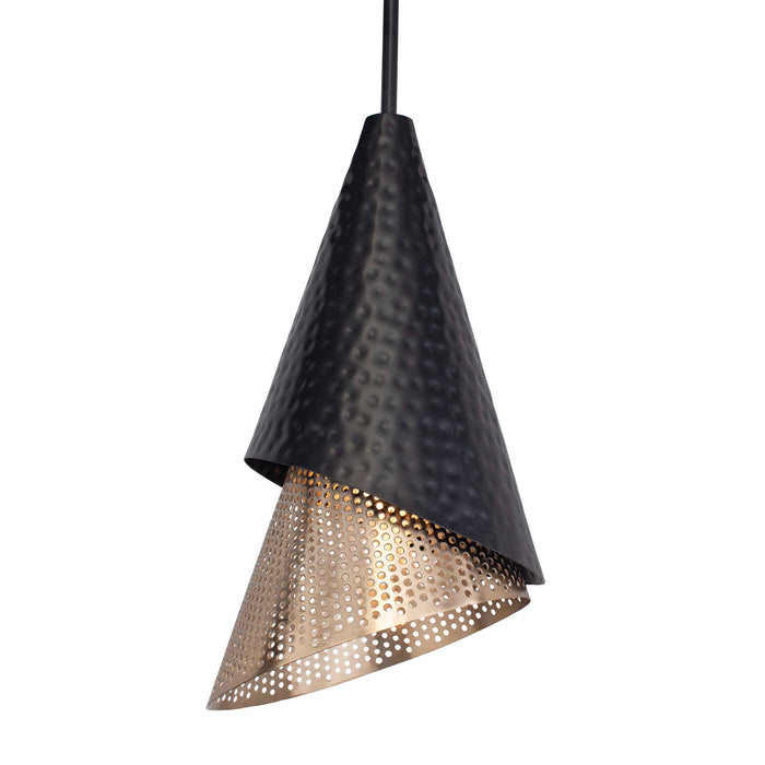 Apollo One Light Pendant Matte Black & Matte Gold-Pendants-Uttermost-Lighting Design Store