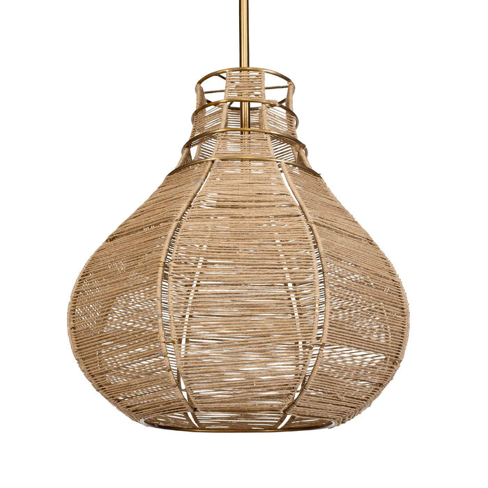 Hestia One Light Pendant Antique Brass-Pendants-Uttermost-Lighting Design Store