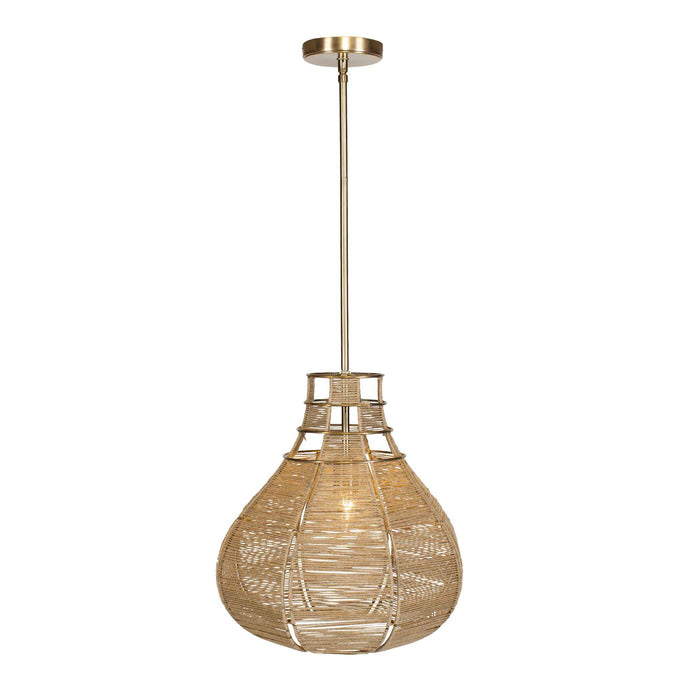 Hestia One Light Pendant Antique Brass-Pendants-Uttermost-Lighting Design Store