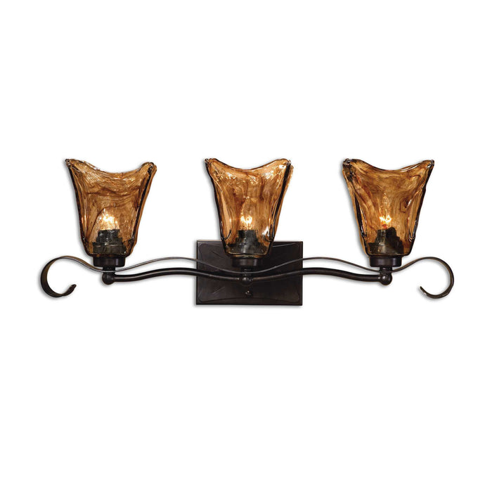 Vetraio Three Light Vanity Strip Oil Rubbed Bronze-Bathroom Fixtures-Uttermost-Lighting Design Store