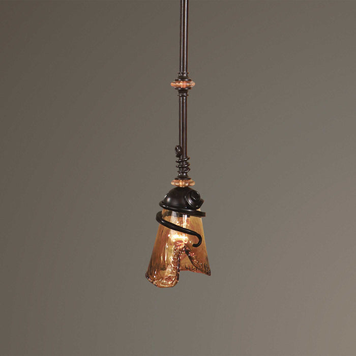 Vitalia One Light Mini Pendant Oil Rubbed Bronze-Mini Pendants-Uttermost-Lighting Design Store
