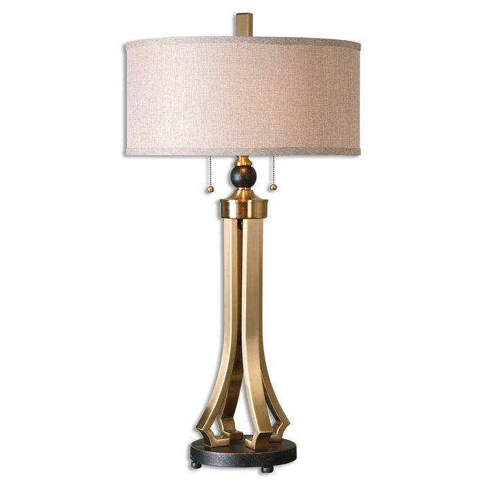 Selvino Two Light Table Lamp Brushed Brass Metal w/Oil Rubbed Bronze-Lamps-Uttermost-Lighting Design Store