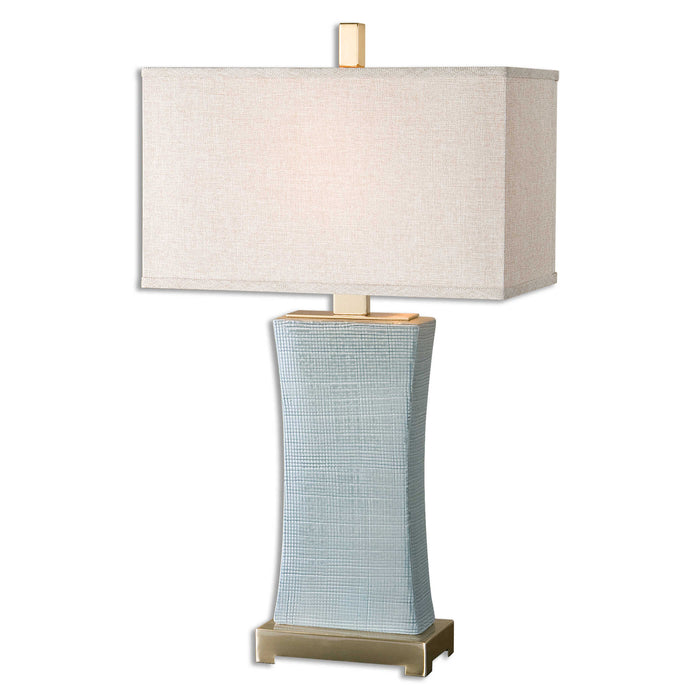 Cantarana One Light Table Lamp Coffee Bronze, Blue Gray Glaze-Lamps-Uttermost-Lighting Design Store