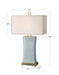 Cantarana One Light Table Lamp Coffee Bronze, Blue Gray Glaze-Lamps-Uttermost-Lighting Design Store